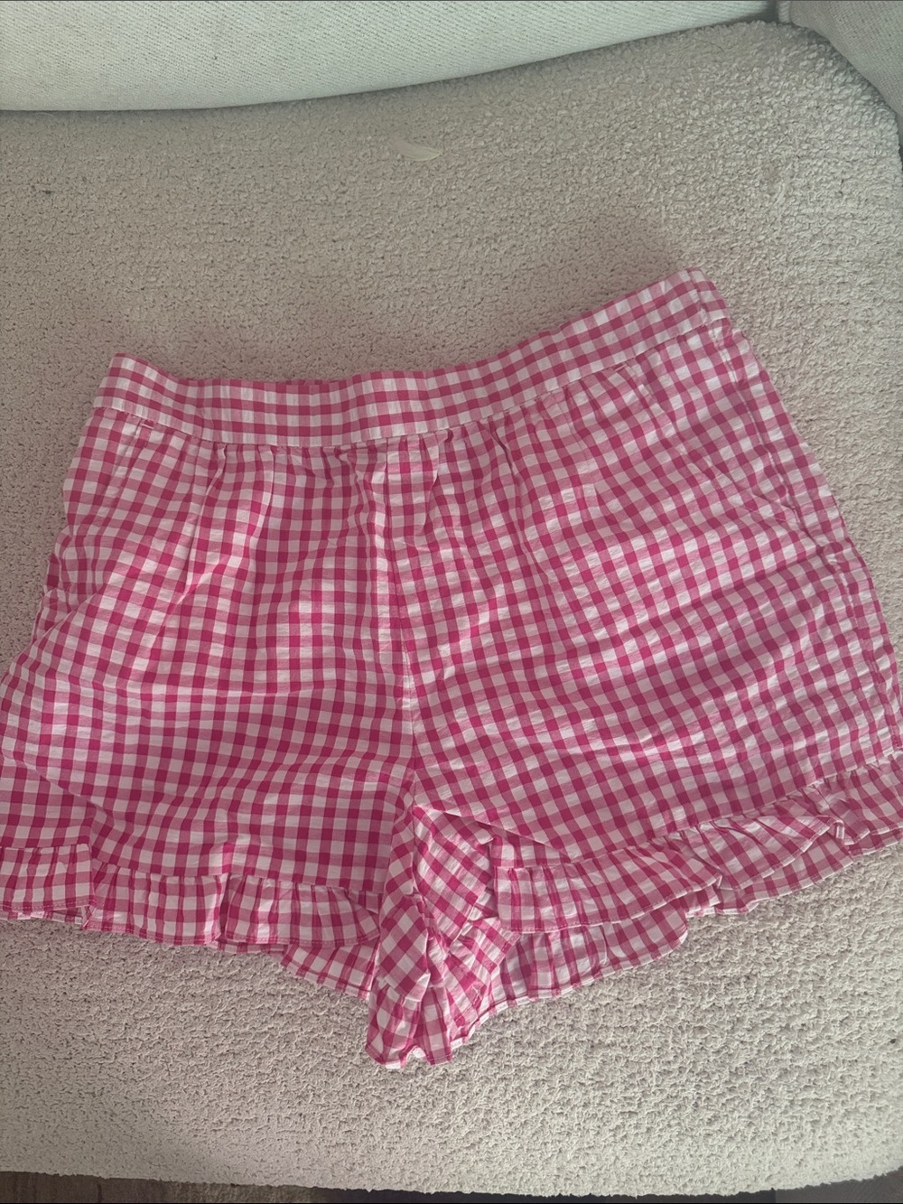 NWT Pink Gingham Girls Shorts with Ruffle Trim